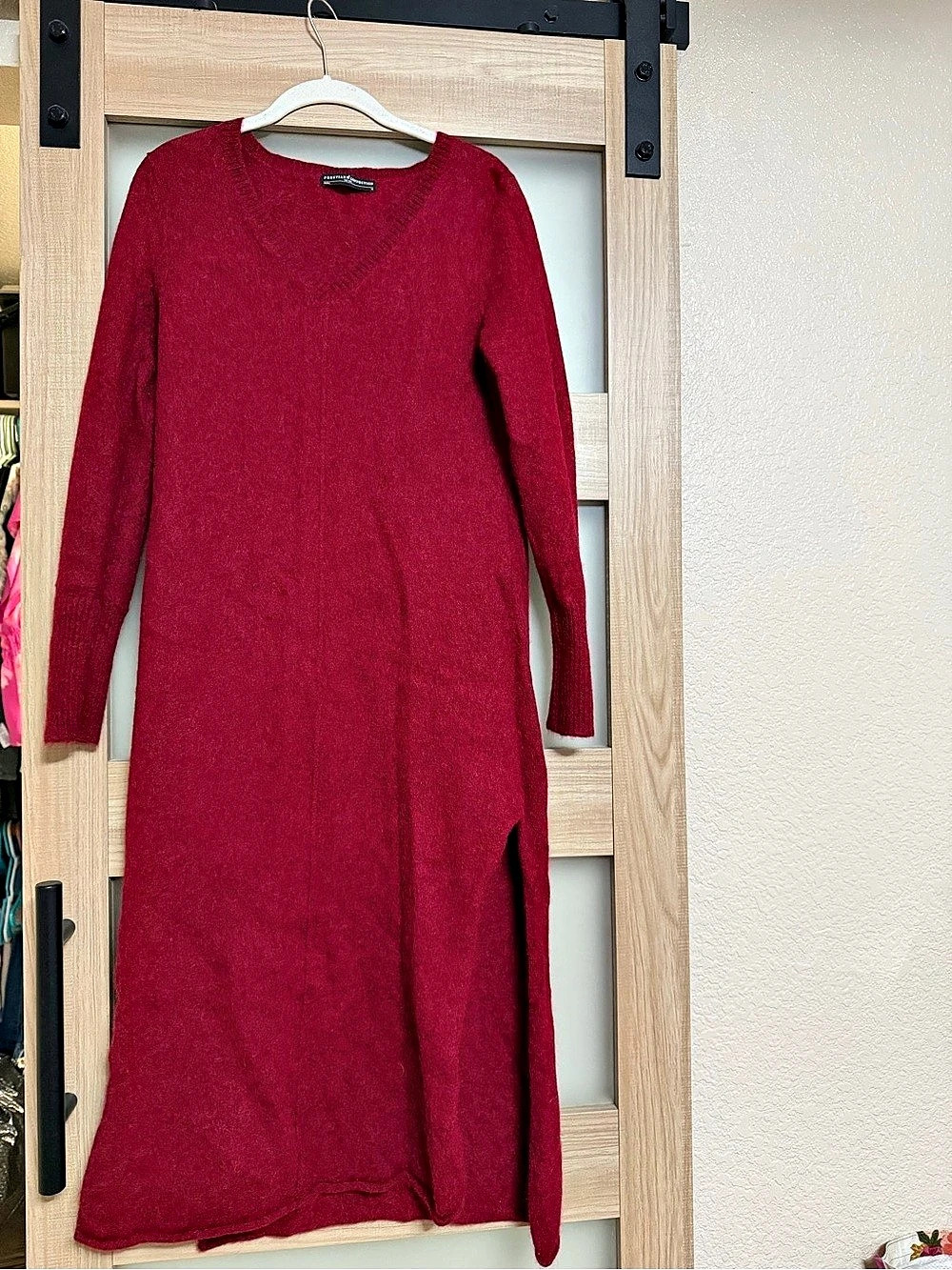 Peruvian Connection Royal Alpaca Faux-Wrap Dress Maxi Dress Red Medium